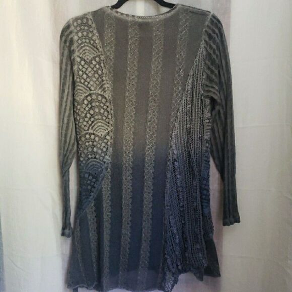Radzoli Gray Floral Garden Lace Mesh Lined Pieced Seams Whimsigoth Size S - Picture 3 of 12